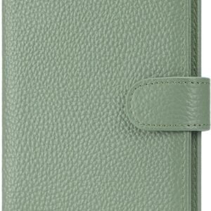 Passport Holder Travel for Women Genuine Leather Passport Wallet with Card Slots, Zipper Coins Pocket, Cash Holder, Green