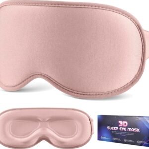 Sleep Mask for Side Sleeper Women Men, Eye Mask for Sleeping Light Blocking, 3D Contoured Cup Sleeping Mask, Soft Breathable Sleep Eye Mask with Adjustable Elastic Strap for Travel