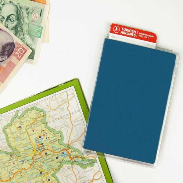 Clear Transparent Frosted Passport Cover Holder Case Organizer ID Card Travel Protector (2 PCS) - Image 2