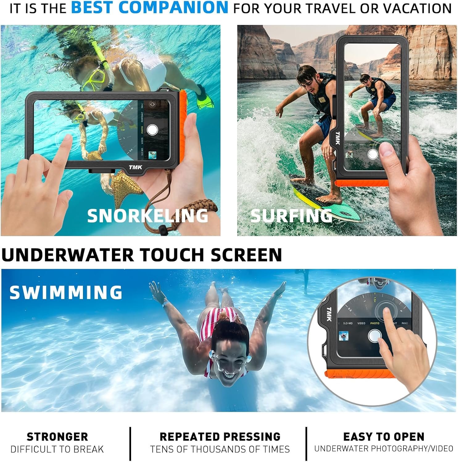 Professional Diving Waterproof Phone Case, Outdoor Swimming Snorkeling Surfing Underwater Touch Screen Photo Video Housing for iPhone 16 Pro Max Samsung S25 Ultra No More Than 6.9 Inch Smartphones - Image 4
