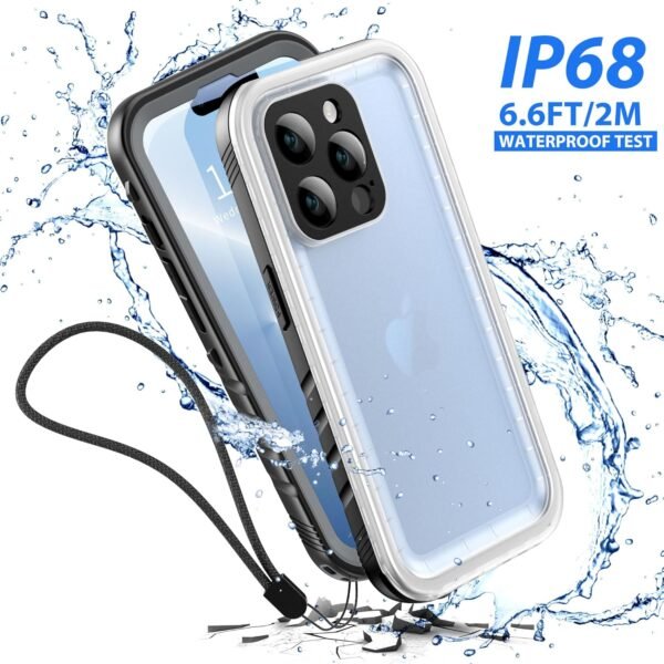 SPORTLINK for iPhone 13 Pro Max Waterproof Case - Shockproof Dustproof Phone Case with Screen Protector, Full Body Protective Case for iPhone 13 Pro Max Cover 6.7'' Black/Frosted Clear - Image 3