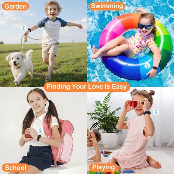 Waterproof Bracelet Compatible with AirTag for Kids (2 Pack), Protective Case GPS Tracker Holder for Child with Full Coverage Hidden Design, Soft Silicone Anti-Lost Wristband Cover for Toddler BBBY - Image 5