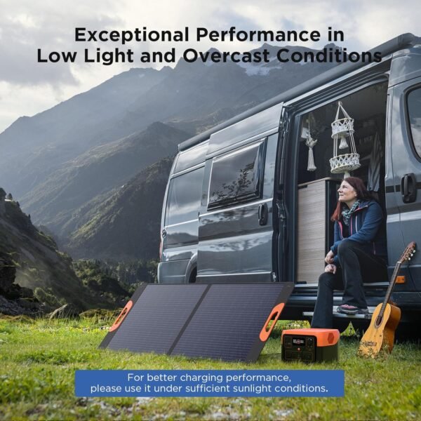 110 Watt Portable Solar Panel,Road Trip Essentials,18.6V Foldable Solar Panel Charger for Power Station,23.5% High Efficiency IP67 Waterproof 2 Kickstands for Camping RV Hurricane Blackout - Image 7