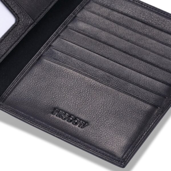HISCOW Italian Leather Passport Holder for Travel - RFID Blocking Wallet Cover with Secure Organizer for Men & Women, US & Foreign Trips, Black - Image 9