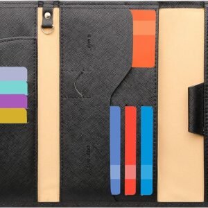 ZOPPEN Mulit-purpose Rfid Blocking Passport Holder Travel Wallet (Ver.4) Passport and Vaccine Card Holder ComboTri-fold Document Organizer Travel Essentials