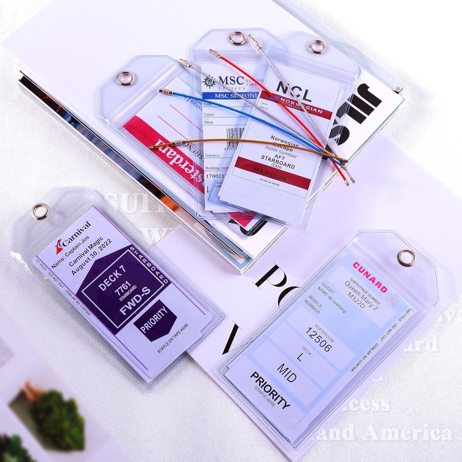 Cruise Ship Essentials for Carnival, Princess, NCL, MSC by JOLLYANTS, Cruise Luggage Tag Holders, Cruise Must Haves Waterproof & Reusable - Image 4