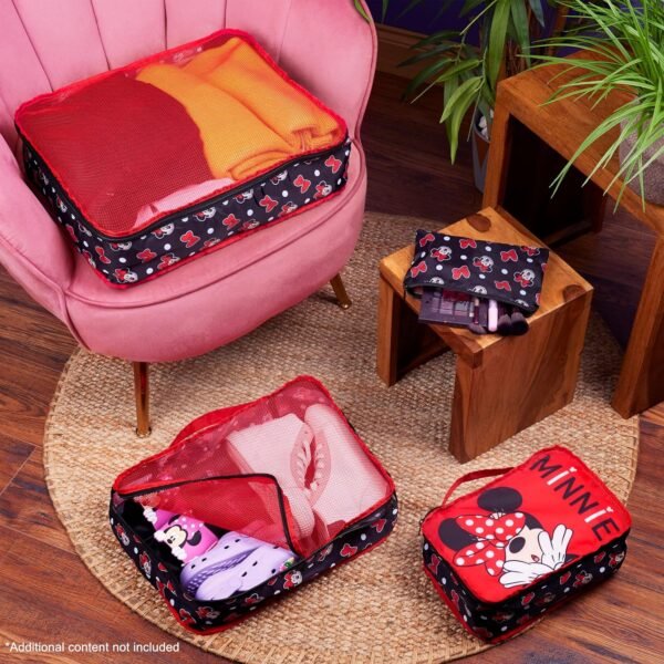Disney Packing Organisers, Packing Cubes for Suitcases Luggage, Wash Bag (Red Minnie Mouse) - Image 2