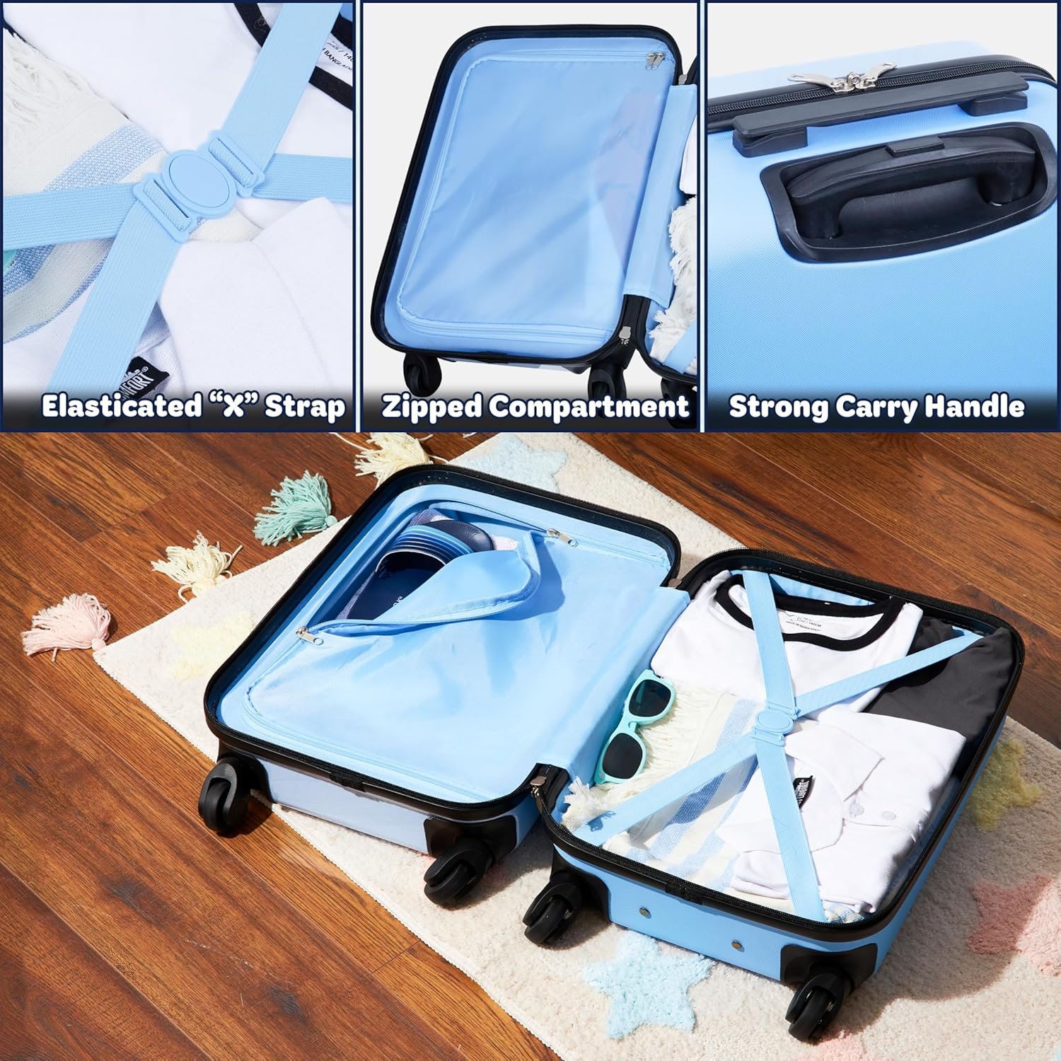 Bluey Kids Luggage with Wheels Rolling Suitcase Small Carry On Travel Suitcase Vacation Weekend Trips Travel Essentials - Image 6