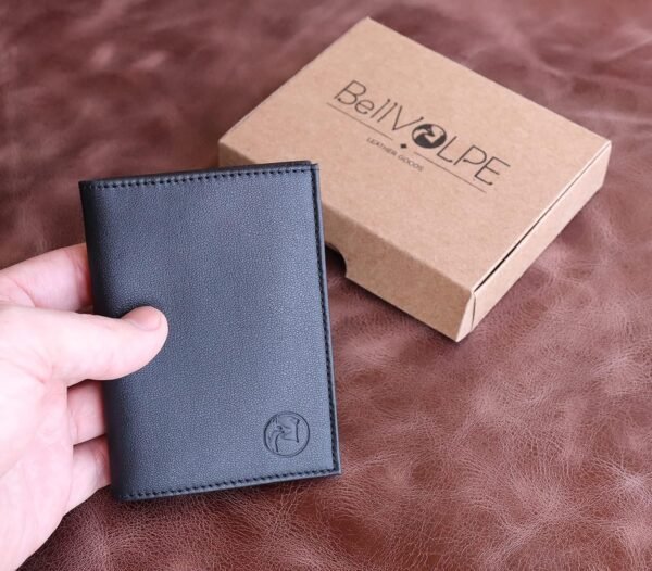 Slim Wallet Genuine Leather (Black) - Image 5