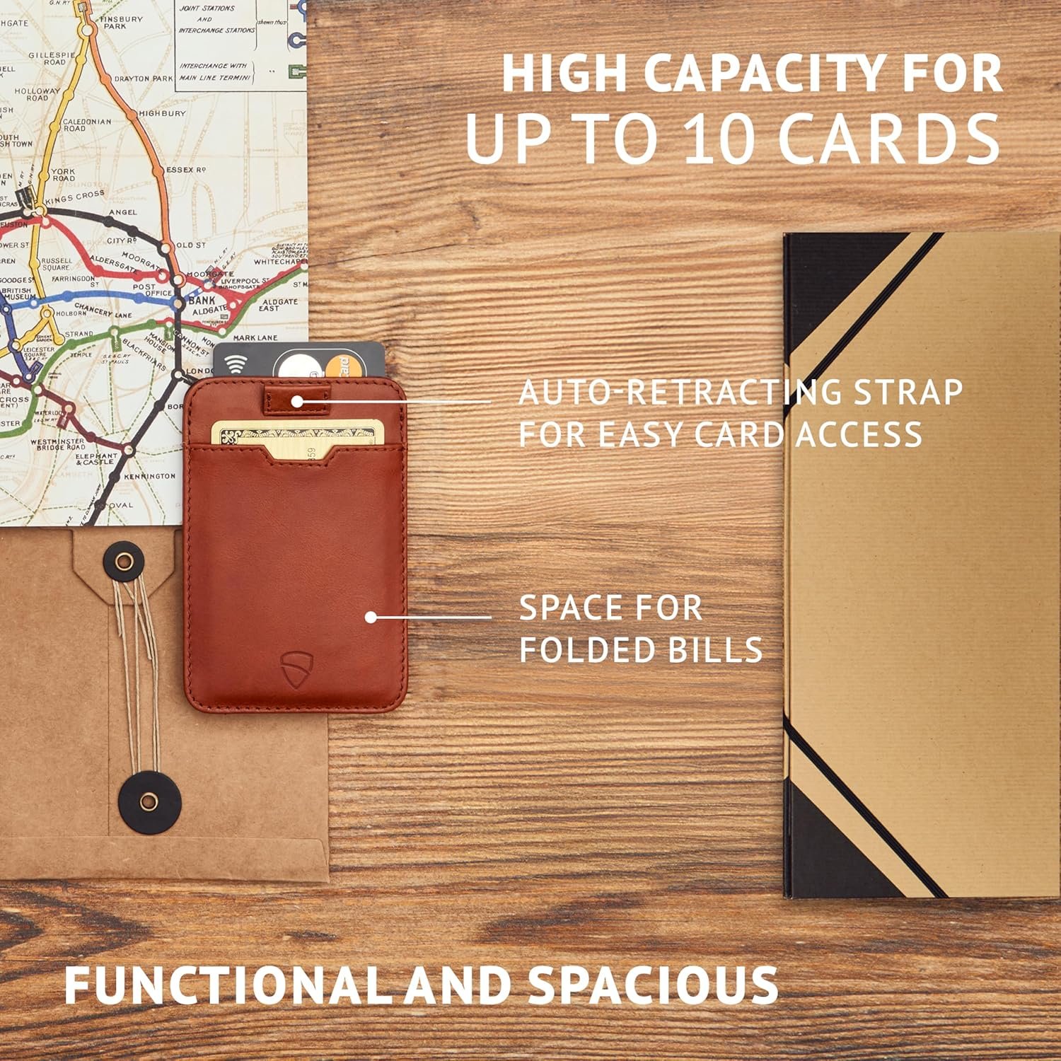 Vaultskin CHELSEA Mens RFID Blocking Slim Leather Card Wallet - Minimalist Front Pocket Cardholder - Image 5