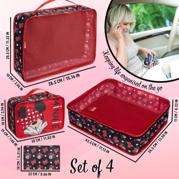 Disney Packing Organisers, Packing Cubes for Suitcases Luggage, Wash Bag (Red Minnie Mouse) - Image 6