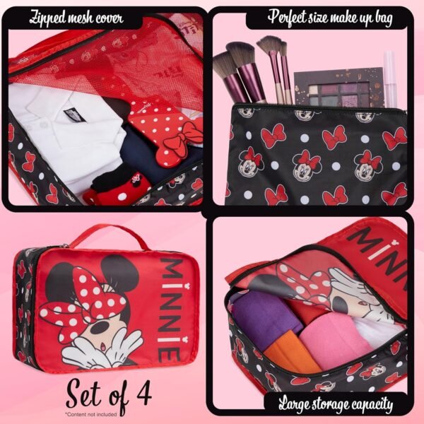 Disney Packing Organisers, Packing Cubes for Suitcases Luggage, Wash Bag (Red Minnie Mouse) - Image 4