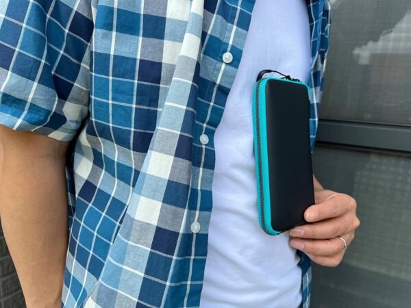 OneJoy Neoprene Phone Pouch, Lightweight Protective Cellphone Sleeve with Large Zipper Opening, Inner Pocket, Thermal Insulated, Durable Cell Phone Carrier for iPhone & Smartphones [ BlackBlue ] - Image 2