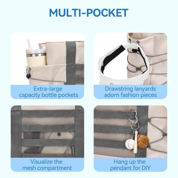 BOSTANTEN Travel Tote Bags for Women Foldable Beach Bag Waterproof Zipper Gym Sports Shopping Bag Trolley Sleeve - Image 4