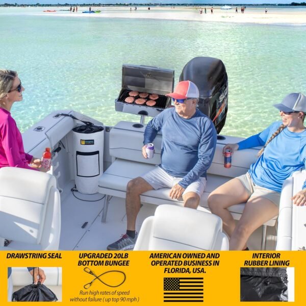 Portable Boat Trash Can, Reusable Trash Bag, Boating Equipment, Boat Storage, Boat Accessories Marine, Pontoon Boat Accessories, Fishing, Sandbar, RV, or Camping - Image 3