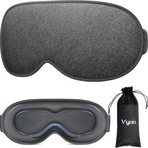 Sleep Mask for Men Women – 100% Blackout Eye Masks for Sleep, Zero Pressure 3D Sleeping Mask, Adjustable Light Blocking Eye Cover Blindfold for Travel, Nap, Night Work, Office – Gray
