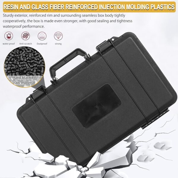 Protective Hard Case Shockproof Water-resistant with Customized DIY Foam fit for Camera, etc,17.3 X 11.5 X 6.5-Inch - Image 5