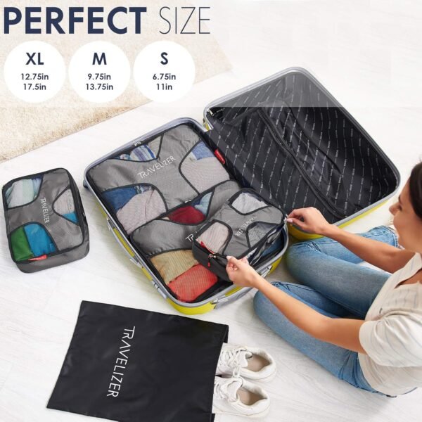 Travel Packing Cubes 5 pcs Luggage Organizer Set for Bag & Suitcase - Image 3