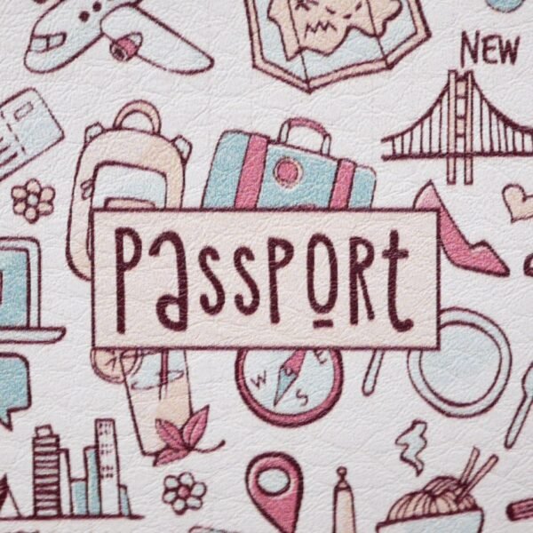 Passport Cover for Kids, Women and Men, Cute Travel Passport Holder (Light Travel Pattern) - Image 6