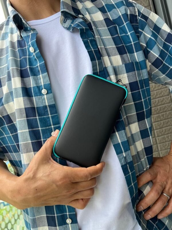 OneJoy Neoprene Phone Pouch, Lightweight Protective Cellphone Sleeve with Large Zipper Opening, Inner Pocket, Thermal Insulated, Durable Cell Phone Carrier for iPhone & Smartphones [ BlackBlue ] - Image 3