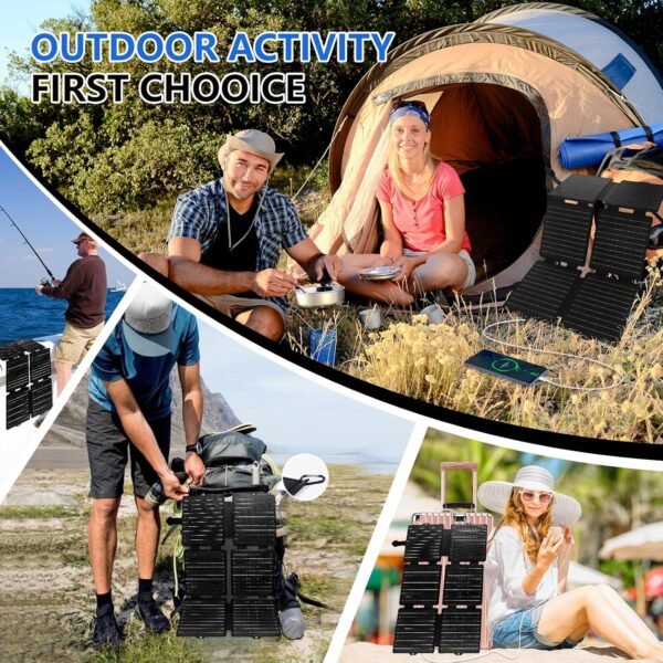 [Ultra Light] 30W Cell Phone Solar Chargers for iPhone and Android,Portable Solar Panels for Camping Hiking,Solar Phone Charger for iPhone iPad Samsung Tablets,Backpacking Solar Panel Foldable - Image 6
