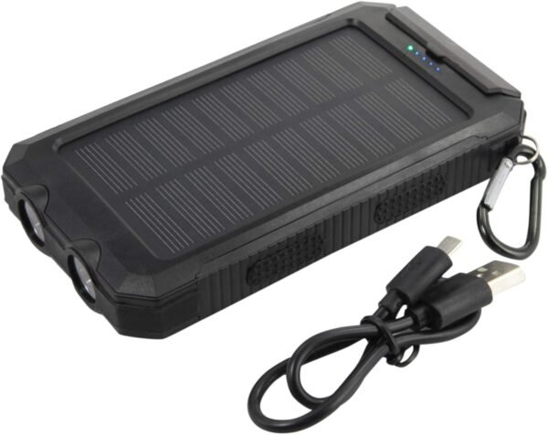 BoxWave Power Bank Compatible with ZTE Blade A3 Prime - Solar Rejuva PowerPack (10000mAh), Solar Powered Backup Power Bank 10000mAh - Jet Black - Image 8