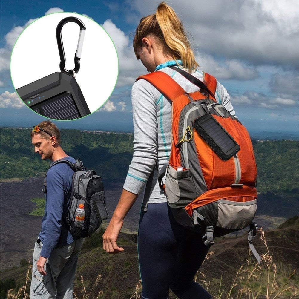 BoxWave Power Bank Compatible with Amazon Fire HD 8 (8th Gen 2018) - Solar Rejuva PowerPack (10000mAh), Solar Powered Backup Power Bank 10000mAh - Jet Black - Image 7