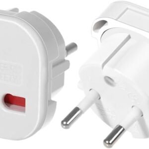 (White-5pcs) UK to EU Travel Converter,UK 3-Pin to European 2-Pin Grounded Travel Adapter Plug，EU 2 Cylindrical Plug to UK 3 Holes Socket AC Power Charger Adapter