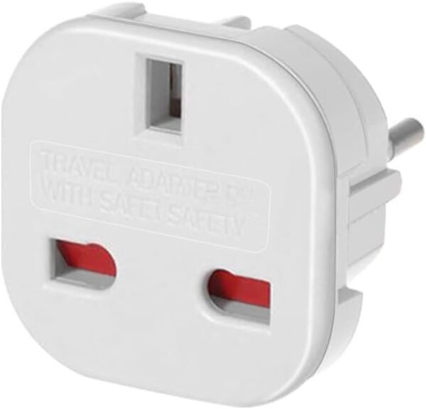 (White-5pcs) UK to EU Travel Converter,UK 3-Pin to European 2-Pin Grounded Travel Adapter Plug，EU 2 Cylindrical Plug to UK 3 Holes Socket AC Power Charger Adapter - Image 6