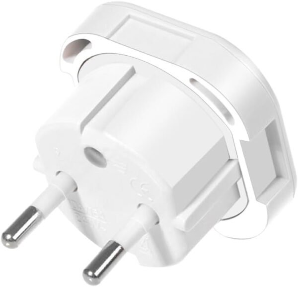 (White-5pcs) UK to EU Travel Converter,UK 3-Pin to European 2-Pin Grounded Travel Adapter Plug，EU 2 Cylindrical Plug to UK 3 Holes Socket AC Power Charger Adapter - Image 5
