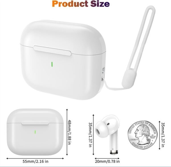 Wireless Earbuds Pro 2 Bluetooth 5.3 Headphones in Ear Buds Built in Noise Cancelling Mic with Charging Case,40Hrs Playtime IPX7 Waterproof,Bluetooth Earphones Stereo Sound for Android,Smartphone - Image 8