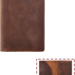 Vintage Pull-Up Leather Passport Holder – Genuine Full-Grain Travel Wallet for Men & Women – RFID Blocking Card Slots – Fits Tickets, Boarding Pass, ID