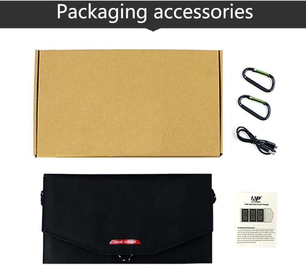 AIZYR Foldable 21W Solar Panel Charger, Lightweight Camping Gear Solar Powered Charger with 2 USB Port for Portable Power Station Generator and USB Devices - Image 5