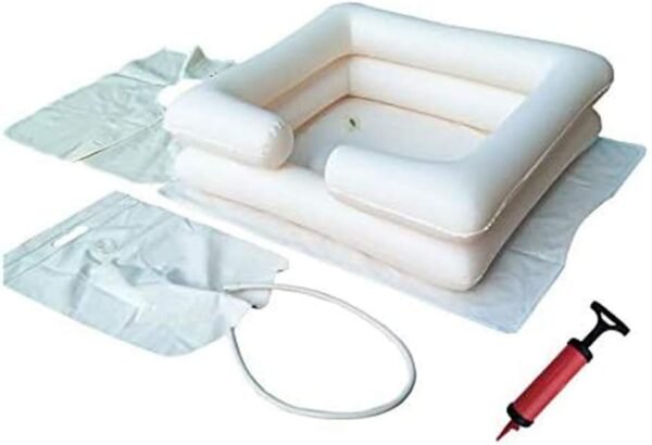 Inflatable Bedside Shampoo Set with Water Bag and Waterproof Shawl. Wash Hair in Bed for Children, the Elderly, Pregnant Women, Post-surgery or Bedridden Patients. Water Bag Capacity 2.1 Gallons (8L) - Image 4