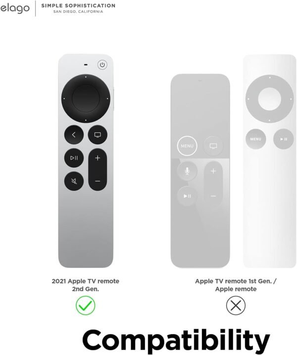 elago R5 Locator Case Compatible with 2022 Apple TV 4K Siri Remote 3rd Gen, 2021 2nd Gen and AirTag - Full Access to All Functions [Black] - Image 7