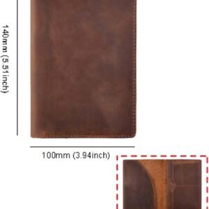 Vintage Pull-Up Leather Passport Holder – Genuine Full-Grain Travel Wallet for Men & Women – RFID Blocking Card Slots – Fits Tickets, Boarding Pass, ID