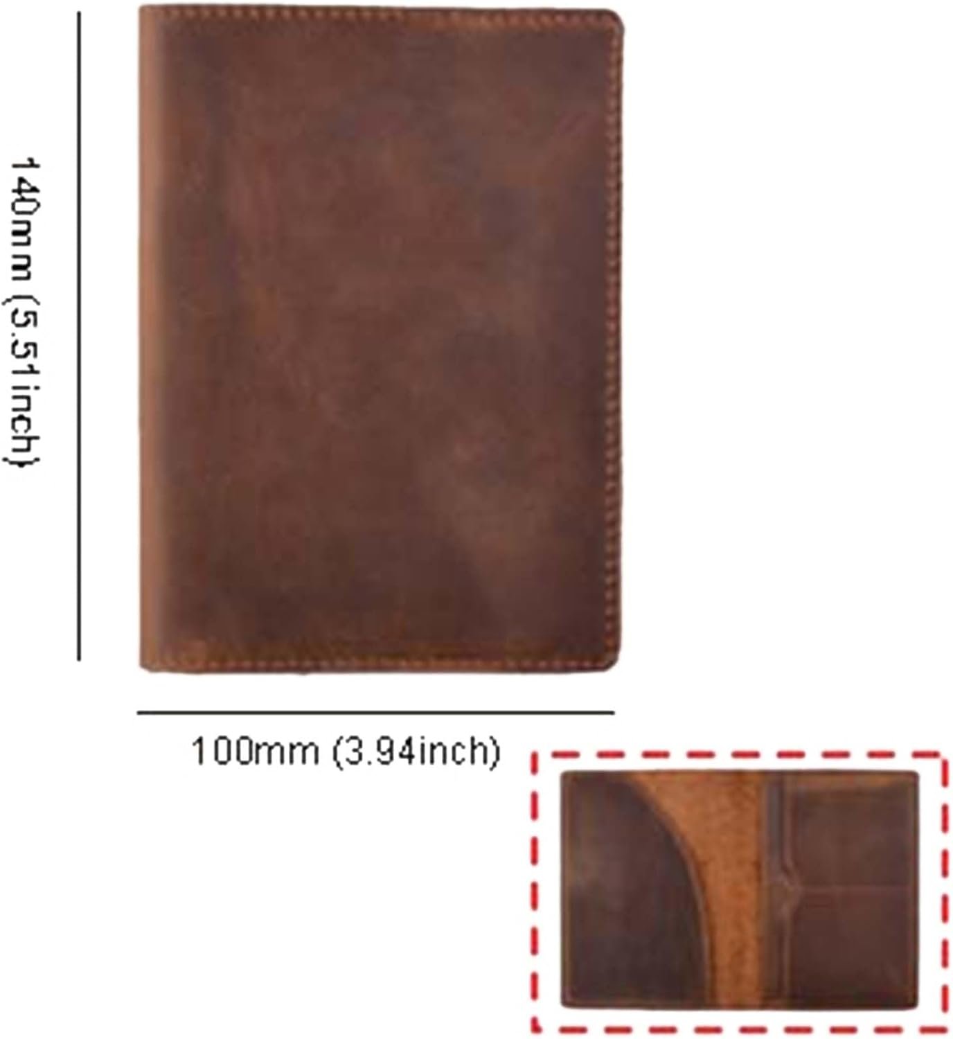 Vintage Pull-Up Leather Passport Holder – Genuine Full-Grain Travel Wallet for Men & Women – RFID Blocking Card Slots – Fits Tickets, Boarding Pass, ID - Image 2
