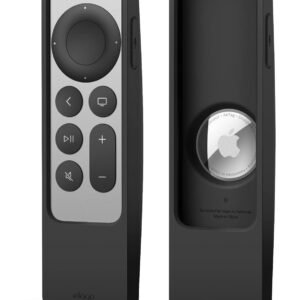 elago R5 Locator Case Compatible with 2022 Apple TV 4K Siri Remote 3rd Gen, 2021 2nd Gen and AirTag – Full Access to All Functions [Black]