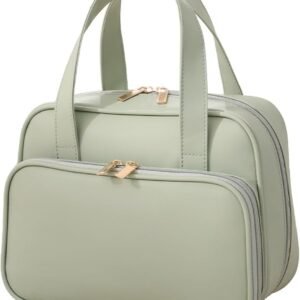 Simple Large Capacity Makeup Bag, Clear PVC Toiletry Organizer With Brush Holder, Portable Wash Bag For Travel Daily U