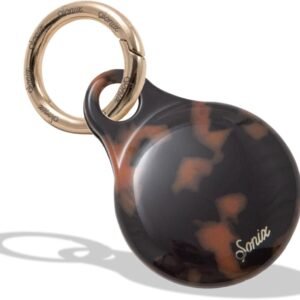 Sonix Cases for Apple AirTags with Gold Carabiner – AirTag Hard Cover Protective Case – AirTag Holder Keychain | Tortoiseshell Print | Brown Tort