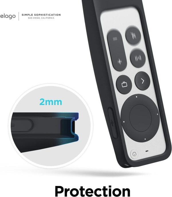 elago R5 Locator Case Compatible with 2022 Apple TV 4K Siri Remote 3rd Gen, 2021 2nd Gen and AirTag - Full Access to All Functions [Black] - Image 6
