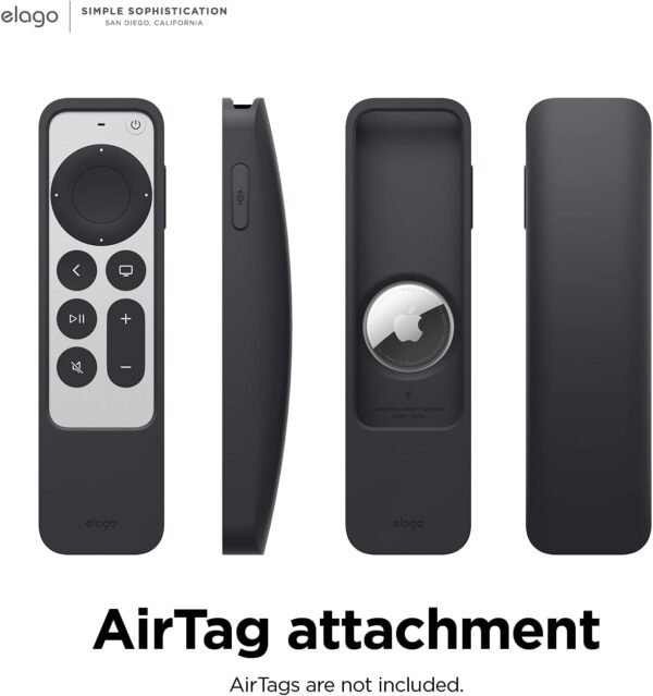 elago R5 Locator Case Compatible with 2022 Apple TV 4K Siri Remote 3rd Gen, 2021 2nd Gen and AirTag - Full Access to All Functions [Black] - Image 4