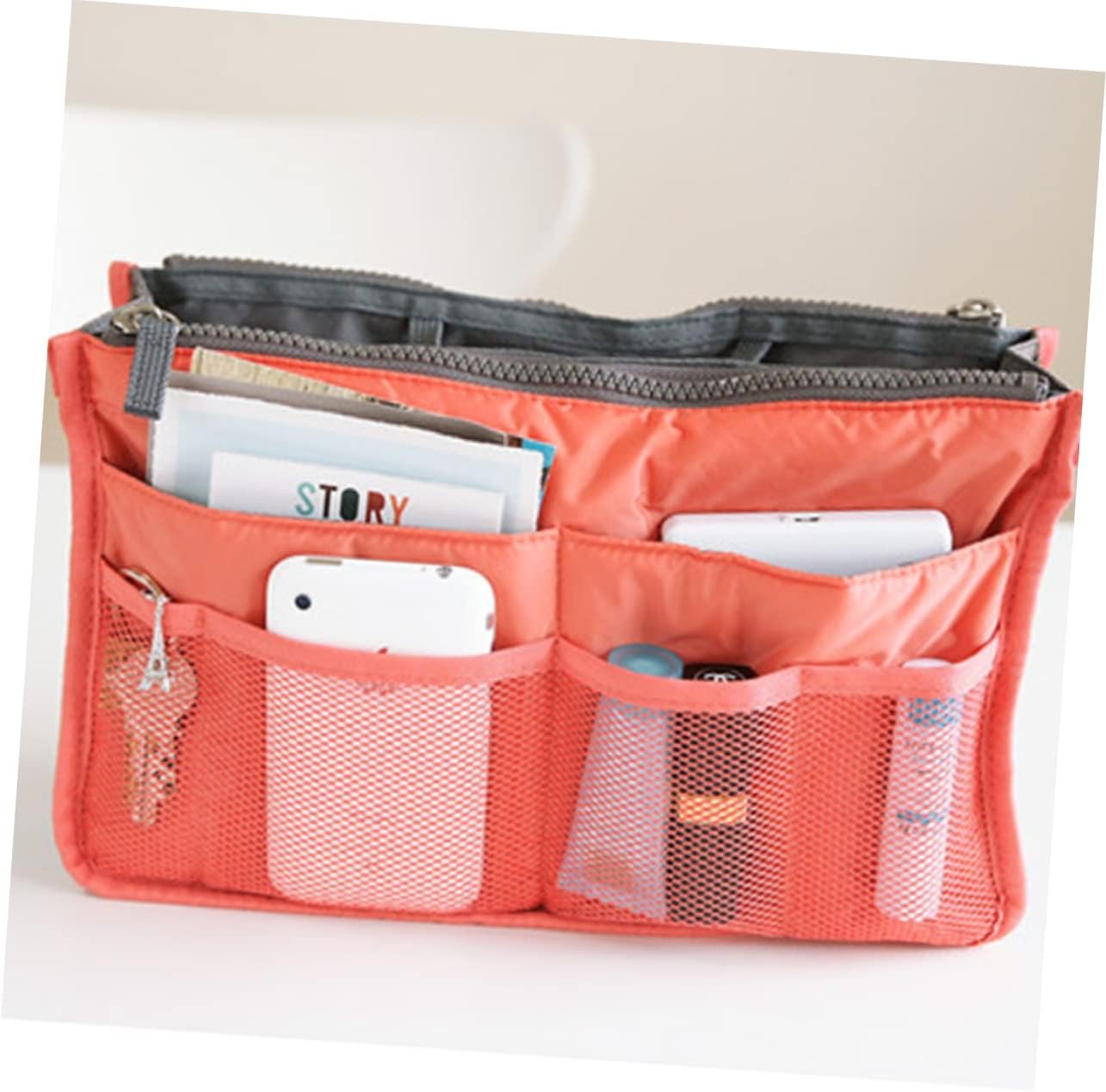 Didiseaon Double Zipper Travel Toiletry Bag Portable Wash Bag Pockets Organizing Holder for Cosmetics Keys Wallet for Home Travel Business - Image 3
