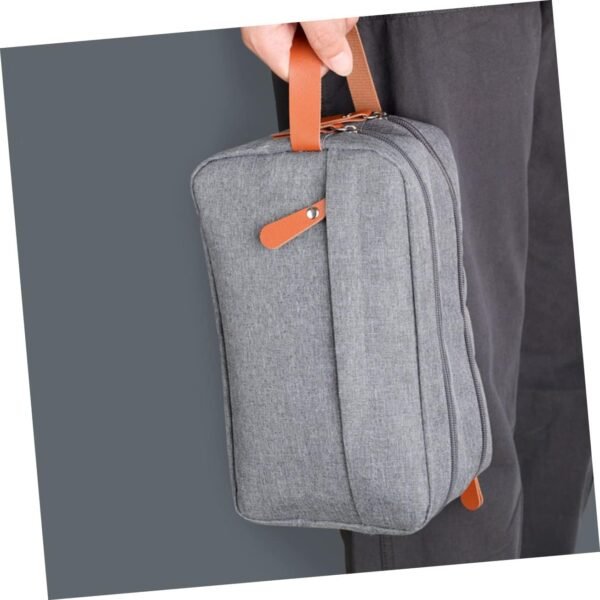 Travel Toiletries Bag for Men Portable Wash Bag with Multiple Pockets Compact Design for Easy Access and Organization for Travel Essentials Gray - Image 3