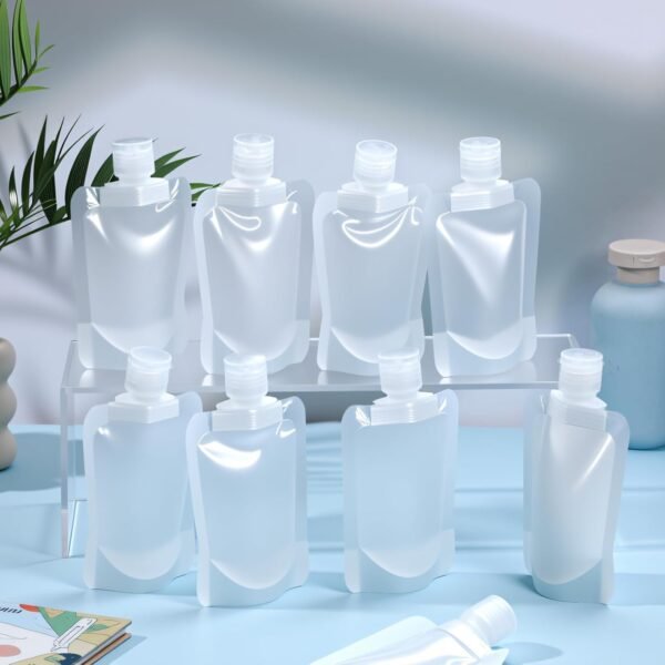 Liquid Pouches for Travel, 10 Pcs 50ml Transparent Portable Fluid Packing Bags Leak Proof Travel Pouch for Liquids Reusable Empty Squeeze Pouches Applies to Toiletry Cosmetic Lotion Shampoo Shower Gel - Image 7