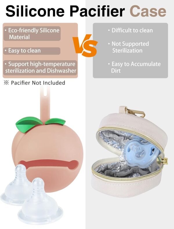 Diaper Bag Tote, Baby Diaper Tote Bags Crossbody Hospital Bag Travel Large Mommy Bag, with Silicone Pacifier Case - Image 5