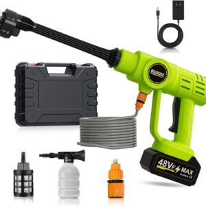 900PSI Cordless Pressure Washer, Portable 48V Power Washer with 3.0Ah Dual Batteries and 6-in-1 Nozzle, for Car, Fence, Floor, Patio Cleaning and Plant Watering