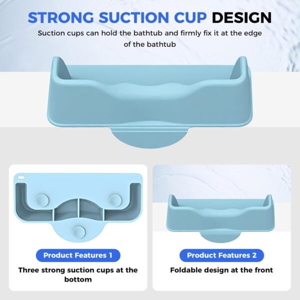 Portable Hair Wash Basin for Kids and Teens,Tear-Free Shampoo Bowl with Neck Support for Sink or Bathtub,Stress-Free Hair Washing (Blue) - Image 4