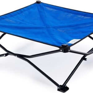 Coolaroo On-The-Go Elevated Dog Bed – Foldable Pop-Up Travel Dog Bed with Breathable, Moisture-Resistant Fabric, Carry Bag Included, Lightweight & Portable, Aquatic Blue, Medium