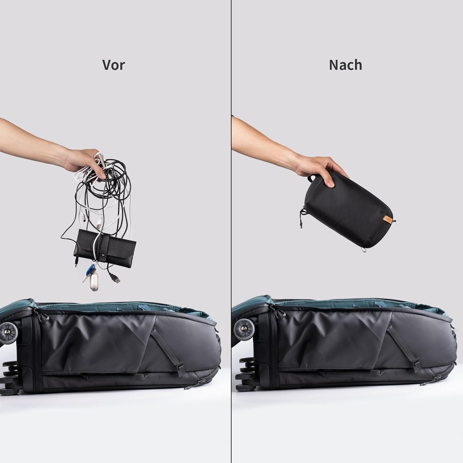 PGYTECH Travel Tech Organizer, Waterproof Tech Pouch, Electronics Accessories Organizer Travel Carrying Case, Organizer Bag for Cord, Phone Batteries, Charger,Photography SD Card, Green - Image 5